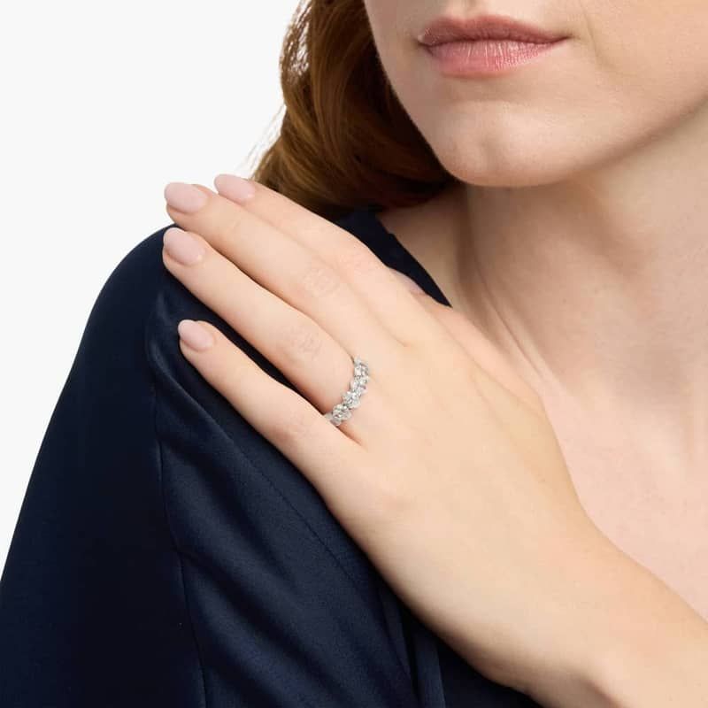 Seven Stone Oval Lab-Grown Diamond Ring In 14K White Gold (3 1/2 Ct. tw. - F-G / VS2-SI1)