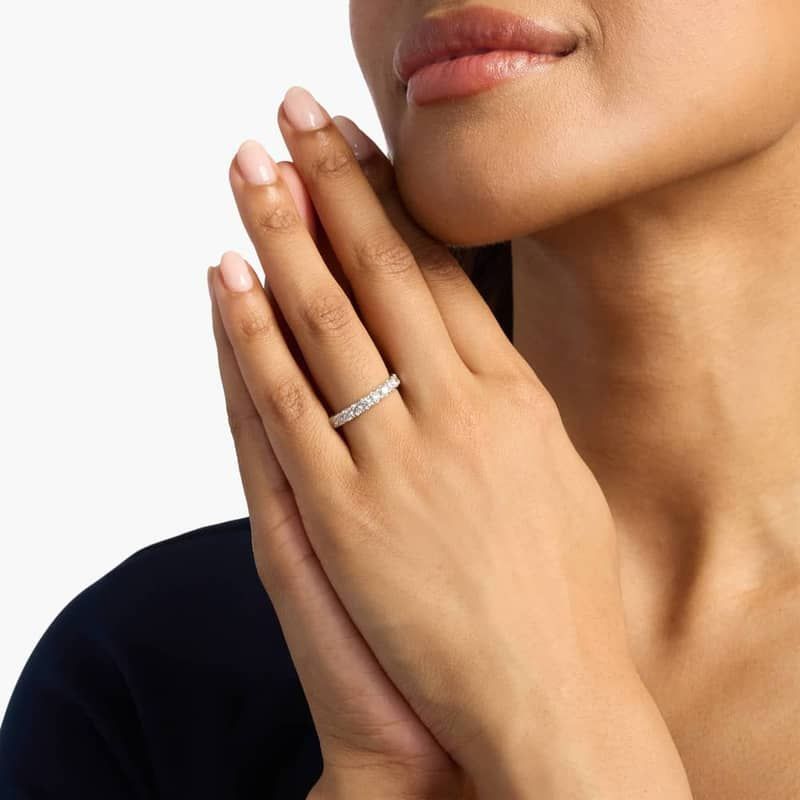 Riviera Pavé Lab-Grown Diamond Ring In 14K Yellow Gold (1 Ct. tw. - F-G / VS2-SI1)