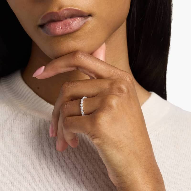 Floating Lab-Grown Diamond Wedding Ring In 14K Rose Gold (1/2 Ct. tw. - F-G / VS2-SI1)