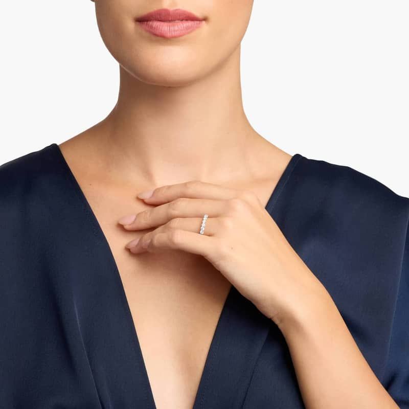 Seven Stone Trellis Lab-Grown Diamond Ring In 14K White Gold (1/2 Ct. tw. - F-G / VS2-SI1)