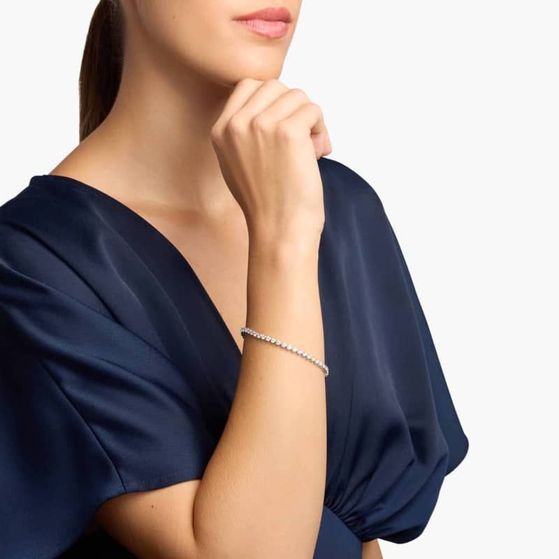 7 " Three Prong Lab Grown Diamond Tennis Bracelet In 14K White Gold (4 Ct. tw. - F-G / VS2-SI1)