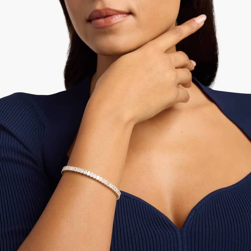 7 " Emerald Cut Lab Grown Diamond Tennis Bracelet In 14K Yellow Gold (15 Ct. tw. - F-G / VS2-SI1)