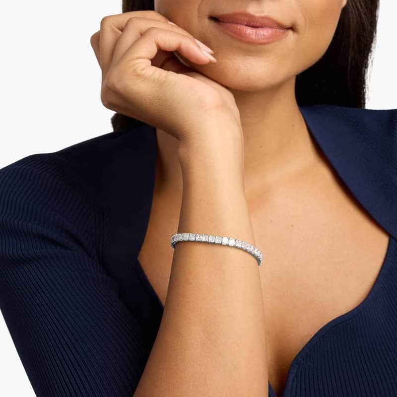 7 " Princess Cut Lab Grown Diamond Tennis Bracelet In 14K White Gold (15 Ct. tw. - F-G / VS2-SI1)