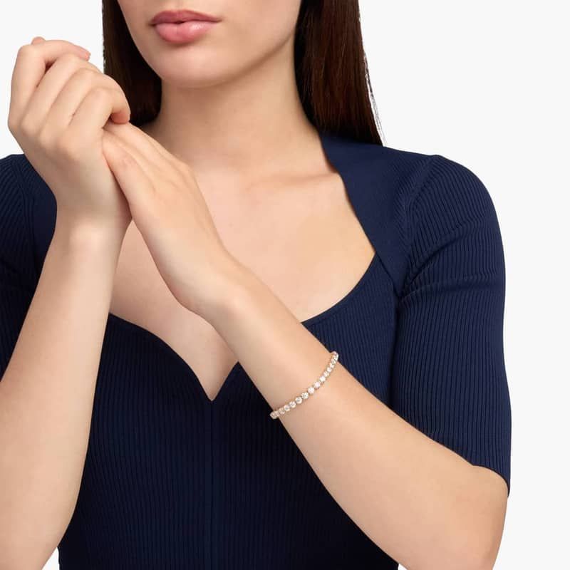 8 " Four Prong Lab-Grown Diamond Tennis Bracelet In 14K Yellow Gold (10 Ct. - F-G / VS2-SI1)