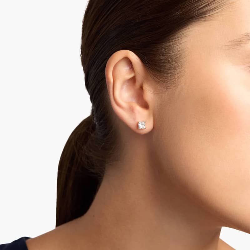 Princess Cut Lab-Grown Diamond Princess Cut Stud Earrings in 14k Yellow Gold (1 Ct. tw. - F-G / VS2-SI1)