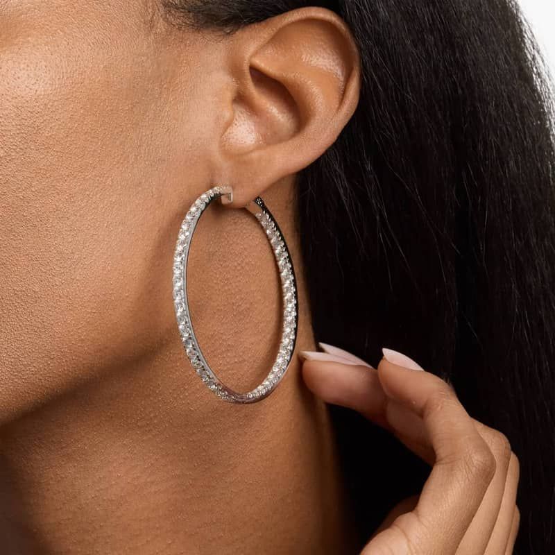 The Perfect Diamond Hoops in 14k White Gold (10 ct. tw.)