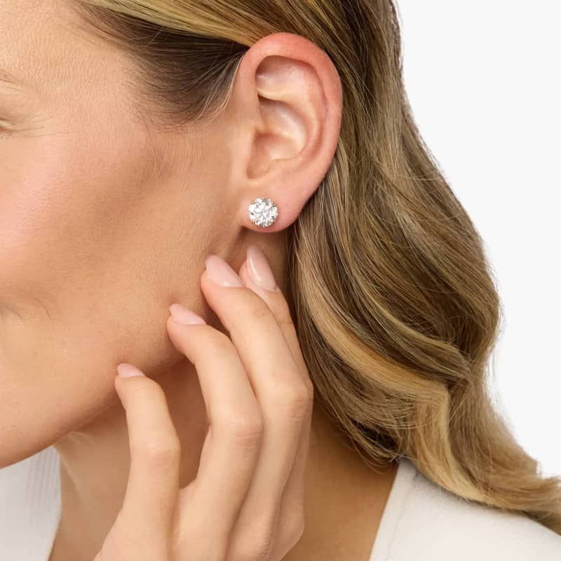 Four Prong Round Brilliant Lab Grown Diamond Stud Earrings in 14k Yellow Gold (6 Ct. tw. - F-G / VS2-SI1)
