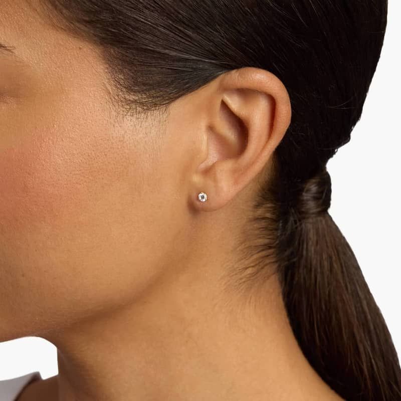 Three Prong Martini Round Brilliant Lab Grown Diamond Earrings  In 14K Yellow Gold (1/4 Ct. tw. - F-G / VS2-SI1)