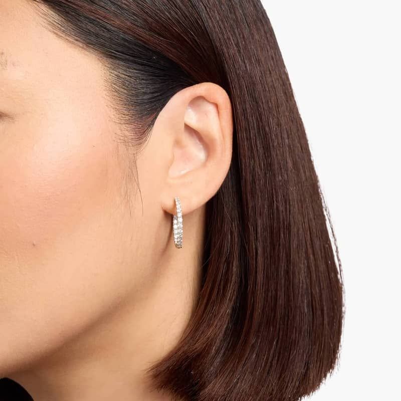 Inside Out Lab Grown Diamond Round Hoops, 3/4 Inch Diameter In 14K Yellow Gold (1 1/2 Ct. tw. - F-G / VS2-SI1)