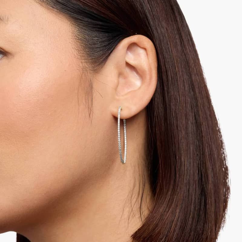 Inside Out Lab Grown Diamond Round Hoops, 1 1/2 Inch Diameter In 14K Yellow Gold (1 Ct. tw. - F-G / VS2-SI1)