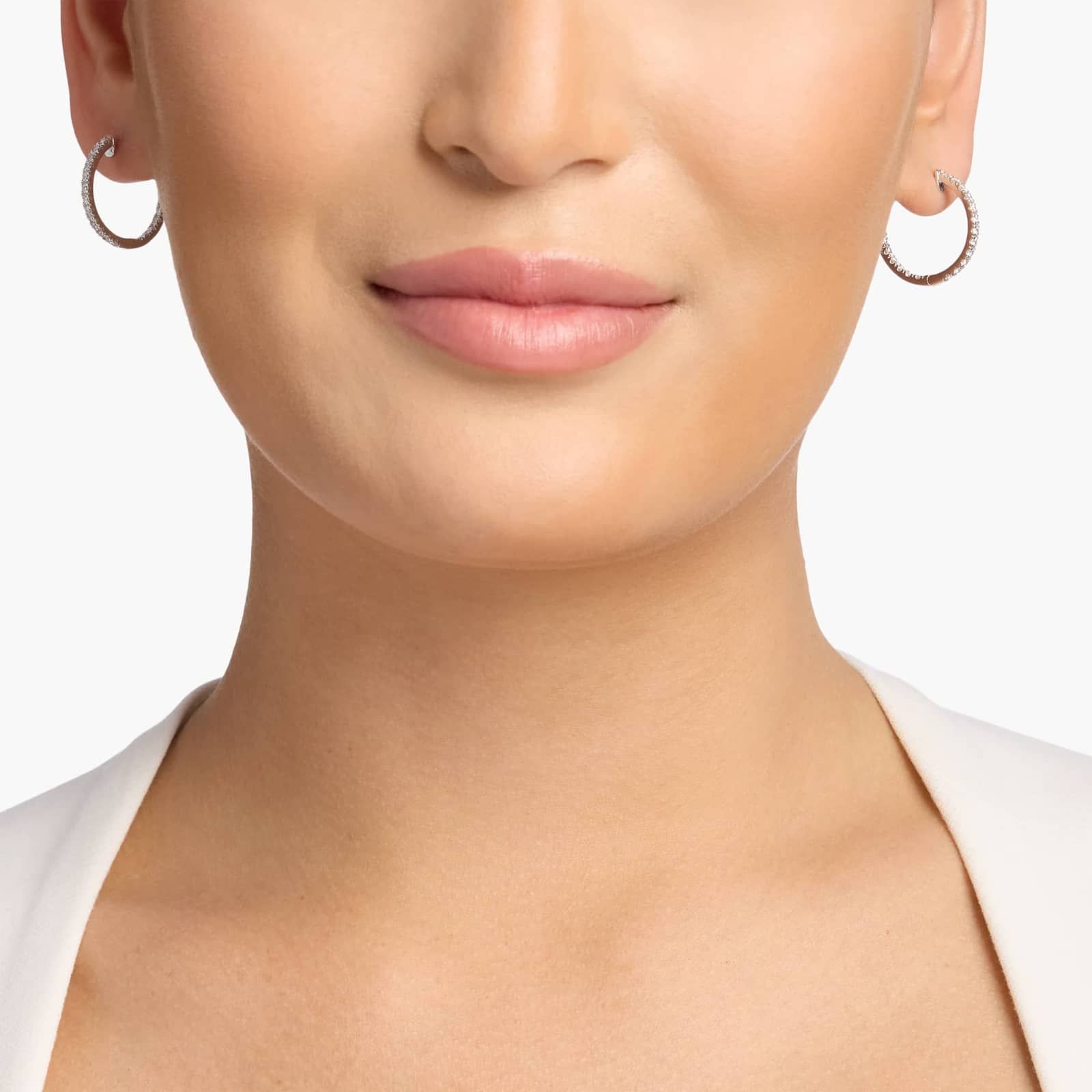 Riviera Diamond Inside Out Hoop Earrings in 14K White Gold (1 Ct. Tw.)