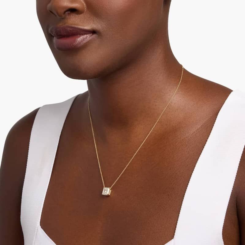 Asscher Cut Lab-Grown Diamond Solitaire Pendant In 14K Yellow Gold (3 Ct. tw. - F-G / VS2-SI1)