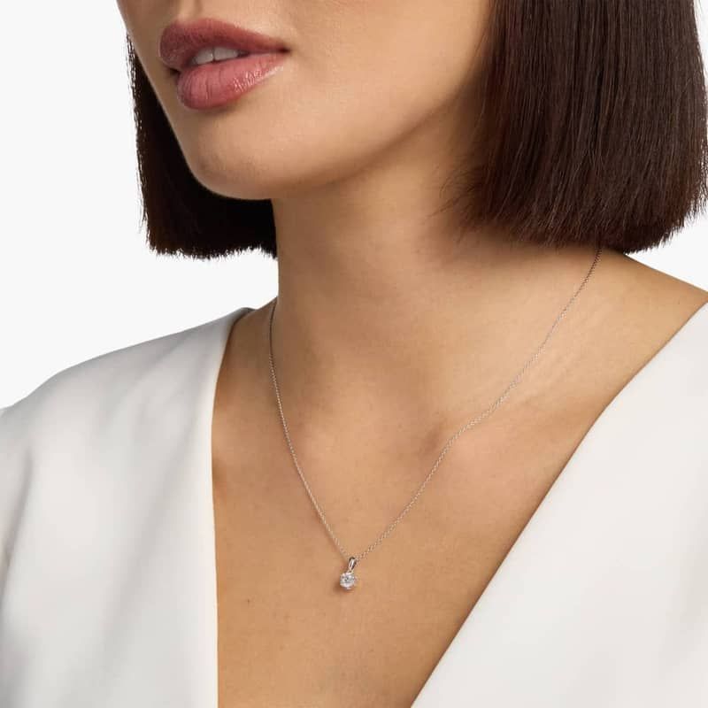 Canadian Diamond Solitaire Pendant in 18k White Gold (1/2 ct. tw.)