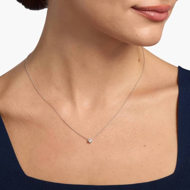 Floating Diamond Pendant in 14k White Gold (1/4 ct. tw.)