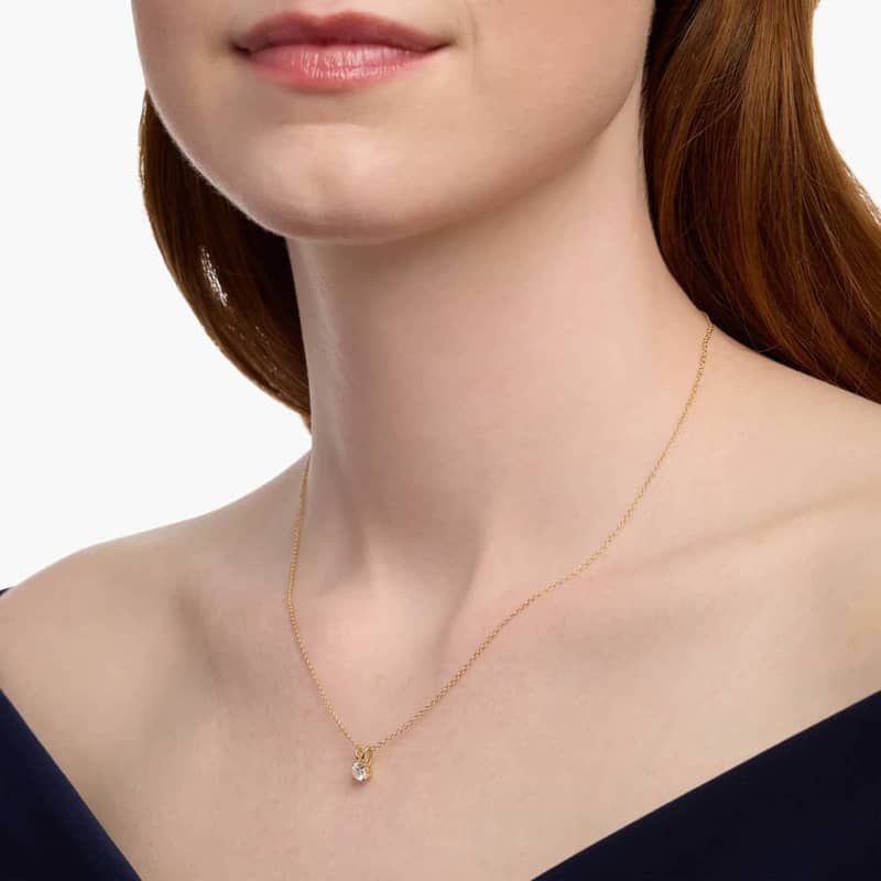 Double-Bail Lab-Grown Diamond Solitaire Pendant In 14K Yellow Gold (1/4 Ct. tw. - F-G / VS2-SI1)