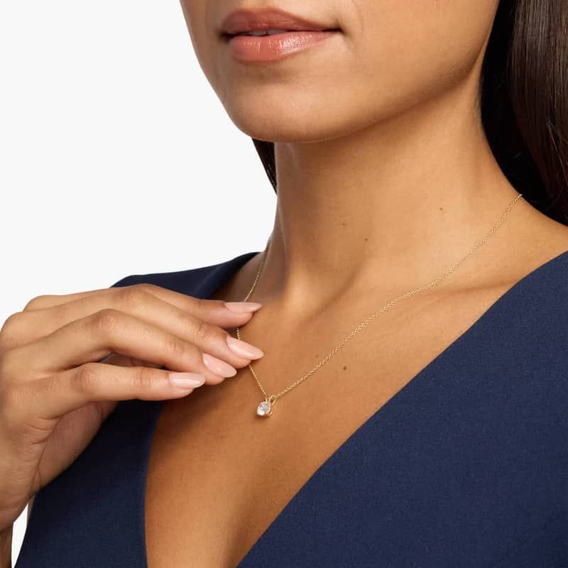 Double-Bail Lab-Grown Diamond Solitaire Pendant In 14K Yellow Gold (1 Ct. tw. - F-G / VS2-SI1)