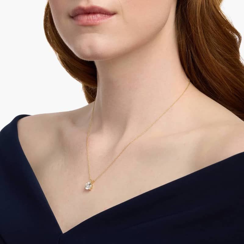 Double-Bail Lab-Grown Diamond Solitaire Pendant In 14K Yellow Gold (2 Ct. tw. - F-G / VS2-SI1)