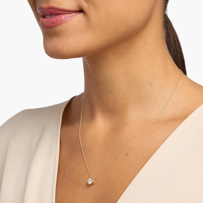Bezel Lab-Grown Diamond Pendant In 14K Yellow Gold (3/4 Ct. tw. - F-G / VS2-SI1)