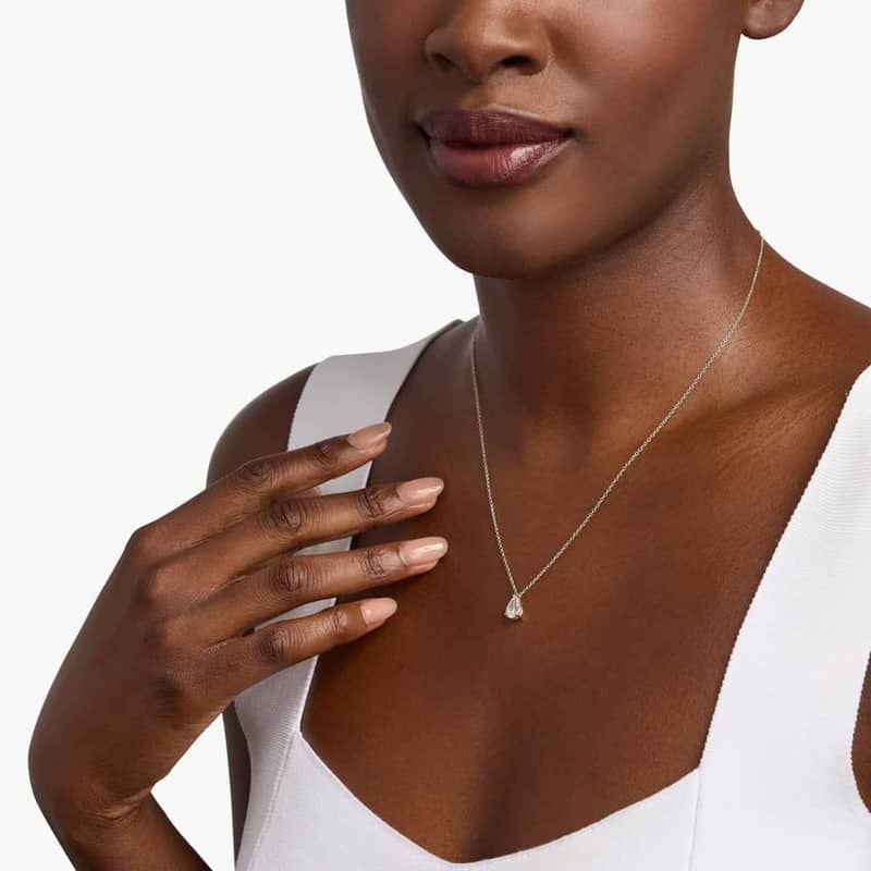 Point Up Pear Cut Diamond Solitaire Pendant In 14K White Gold (1 Ct. tw. - H-I / SI1-SI2)