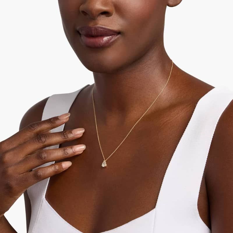 Point Up Pear Cut Lab-Grown Diamond Solitaire Pendant In 14K Yellow Gold (1 Ct. tw. - F-G / VS2-SI1)