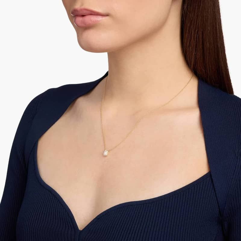 Emerald Cut Cut Diamond Solitaire Pendant In 14K Yellow Gold (1 Ct. tw. - H-I / SI1-SI2)