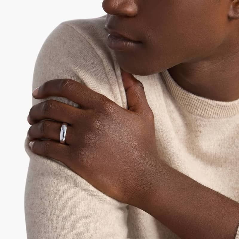 Comfort Fit Wedding Ring in White Tungsten Carbide (6mm)
