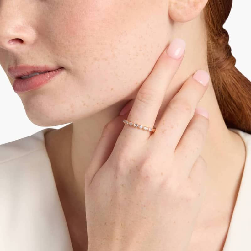 Milgrain Marquise and Dot Diamond Ring in 14k Rose Gold (1/5 ct. tw.)