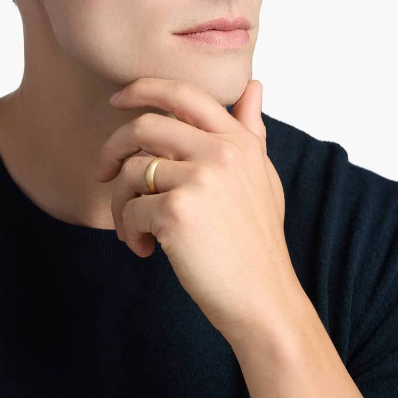 Matte Mid-weight Comfort Fit Wedding Ring in 14k Yellow Gold (5mm)