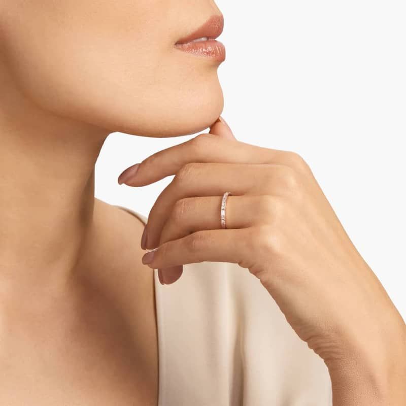 Dot Dash Lab-Grown Diamond Ring in 14k Rose Gold (1/4 ct. tw.)