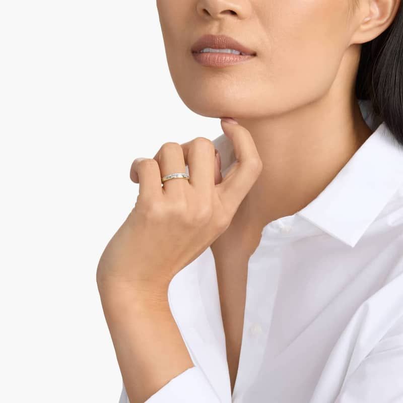 ZAC ZAC POSEN Double Row Baguette & Pavé Diamond Wedding Ring in 14k Yellow Gold (3 mm, 3/8 ct. tw.)