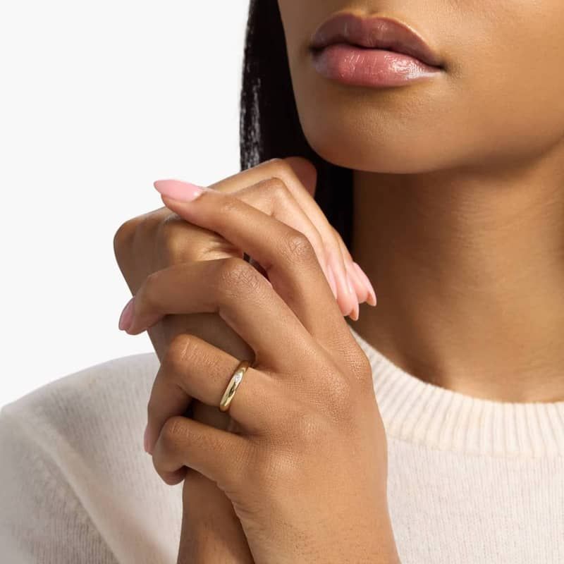 Single Round Diamond Ring in 14k Yellow Gold (3.5 mm, 1/12 ct. tw.) By Zac Zac Posen