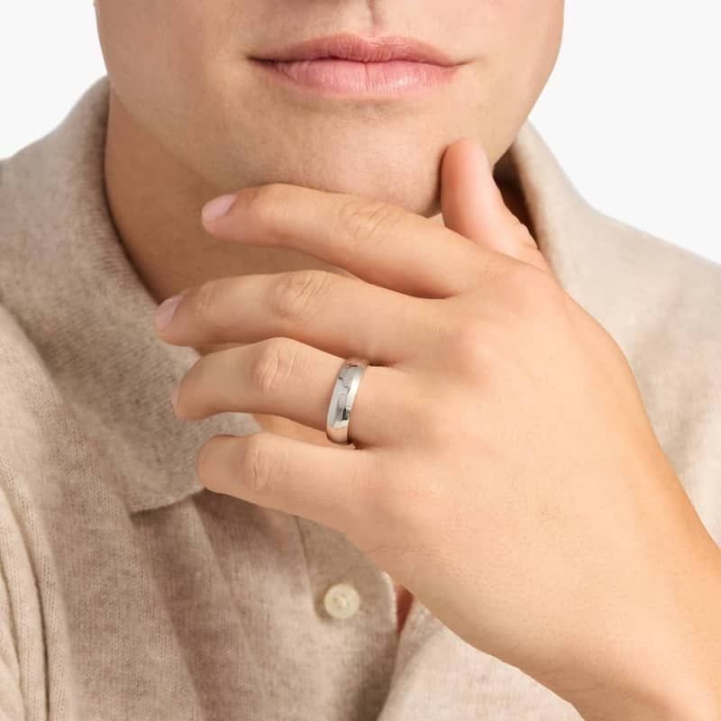 ZAC ZAC POSEN Modern Beveled Edge Plain Ring in Platinum (6mm)