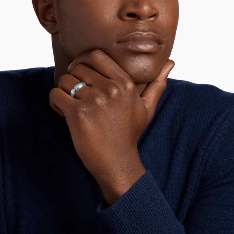 ZAC ZAC POSEN Modern Beveled Edge Plain Ring in 14k White Gold (6mm)