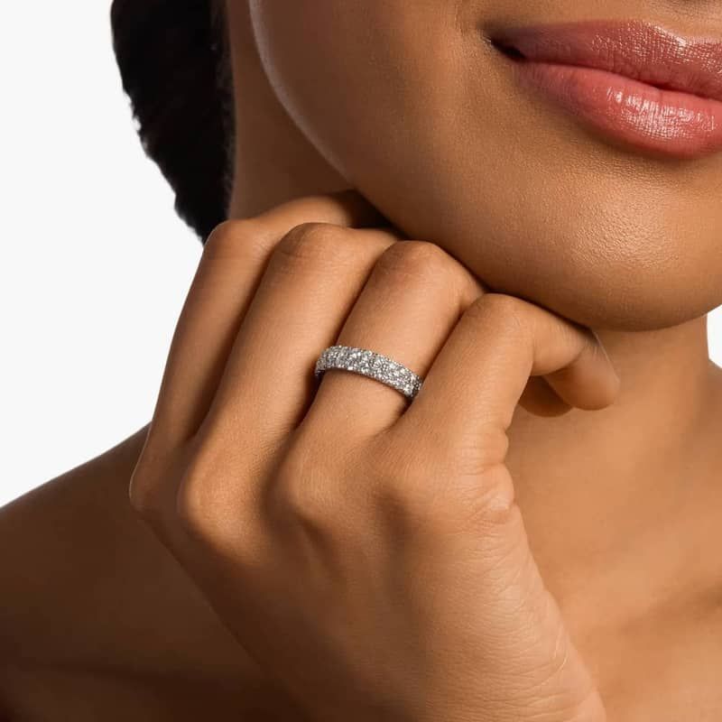 Two-Row French Pavé Diamond Eternity Ring in Platinum (3 1/2 ct. tw.)