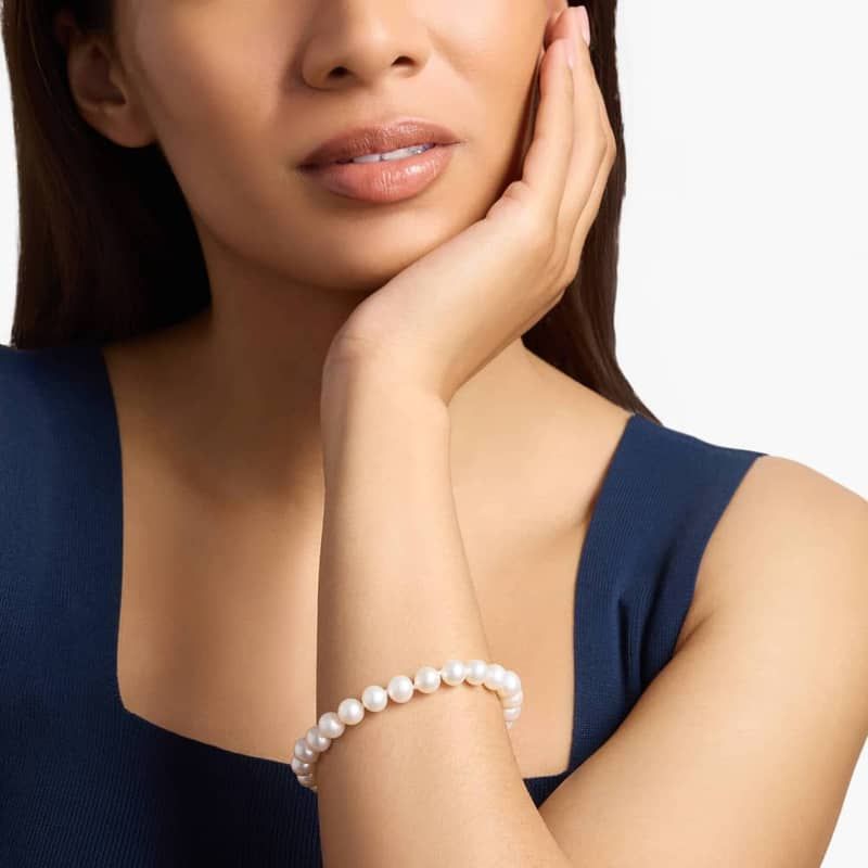 8" Freshwater Cultured Pearl Bracelet in 14k Yellow Gold (8.0-8.5mm)