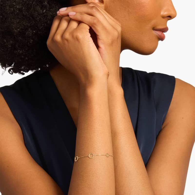 Mini Circle Bracelet in 14k Yellow Gold (1 mm)