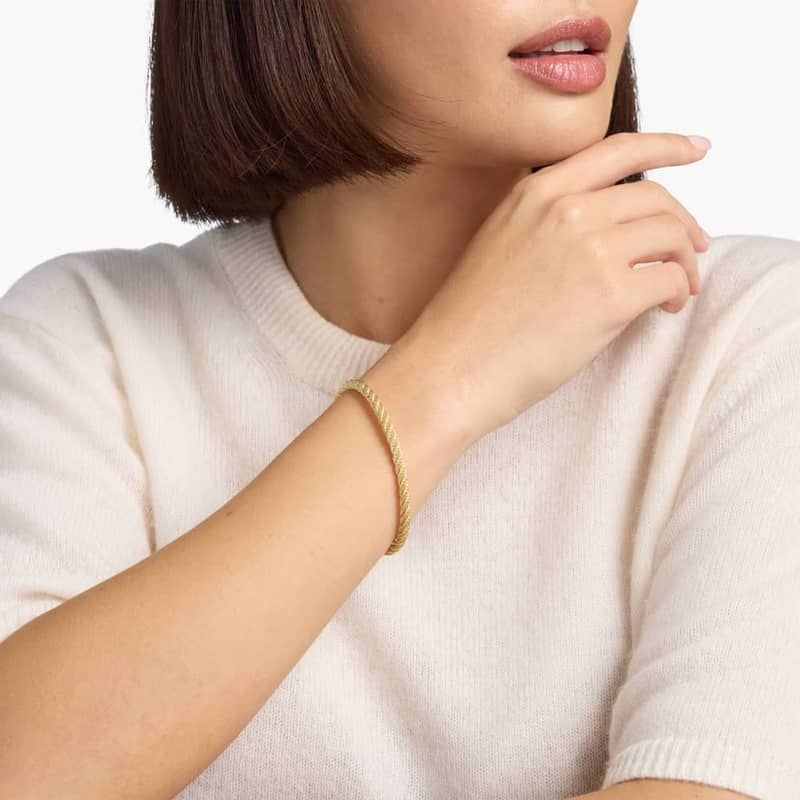 7.5" Twisted Rope Bracelet in 18k Italian Yellow Gold (4 mm)