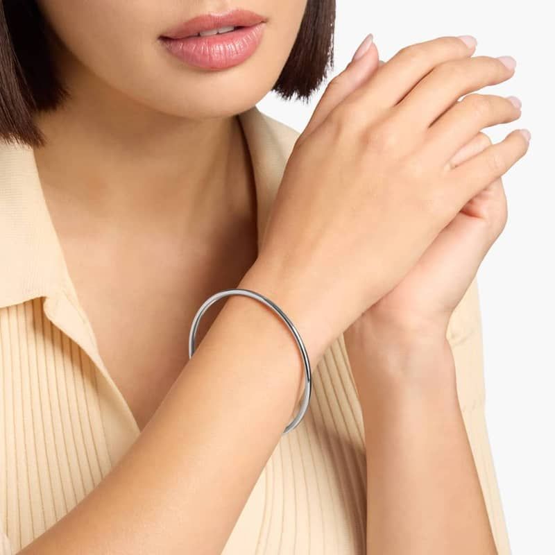 Slip Bangle in 14k Italian White Gold (2.9 mm)