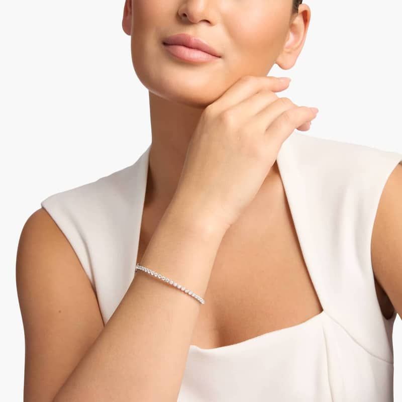 Floating Diamond Bangle in 14k White Gold (3 ct. tw.)