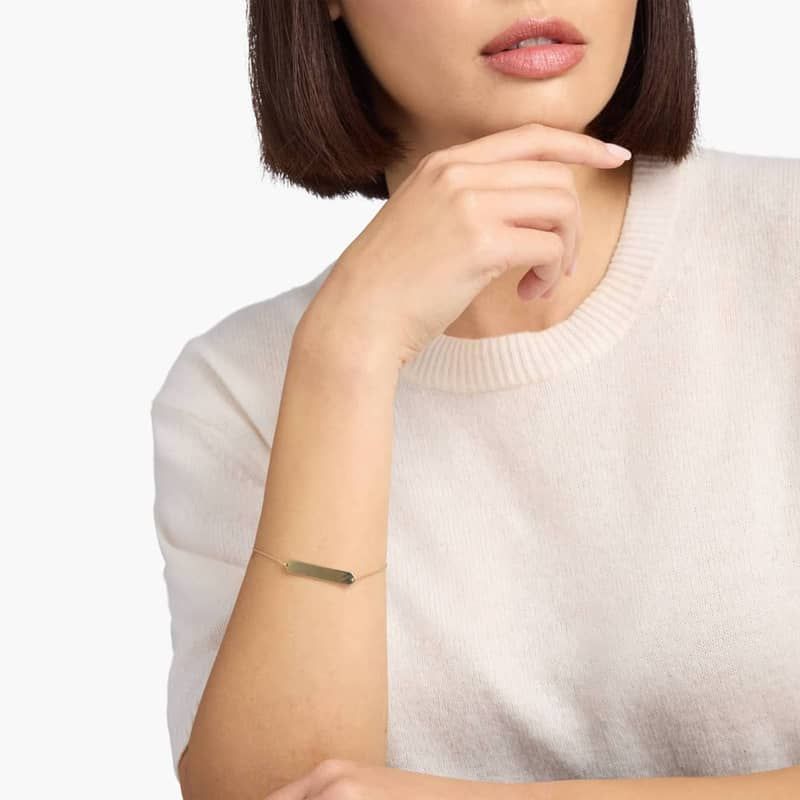 8" Bar Bracelet in 14k Yellow Gold (1.1 mm)