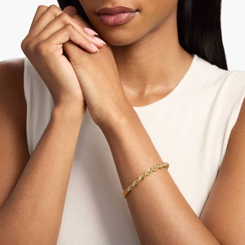 7.5" Rope Chain Bracelet in 14k Italian Yellow Gold (6 mm)