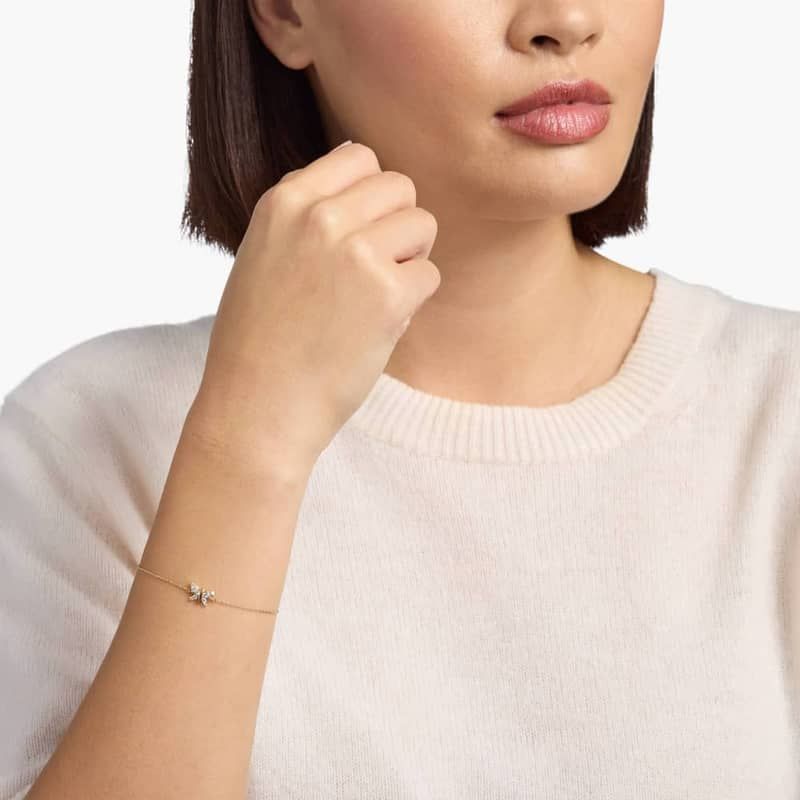 Diamond Butterfly Bracelet in 14k Yellow Gold (1/6 ct. tw.)