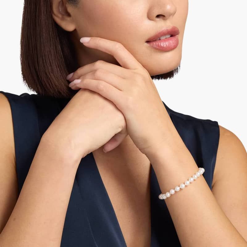 6.5" Freshwater Cultured Pearl Bracelet in 14k Yellow Gold (6-6.5mm)