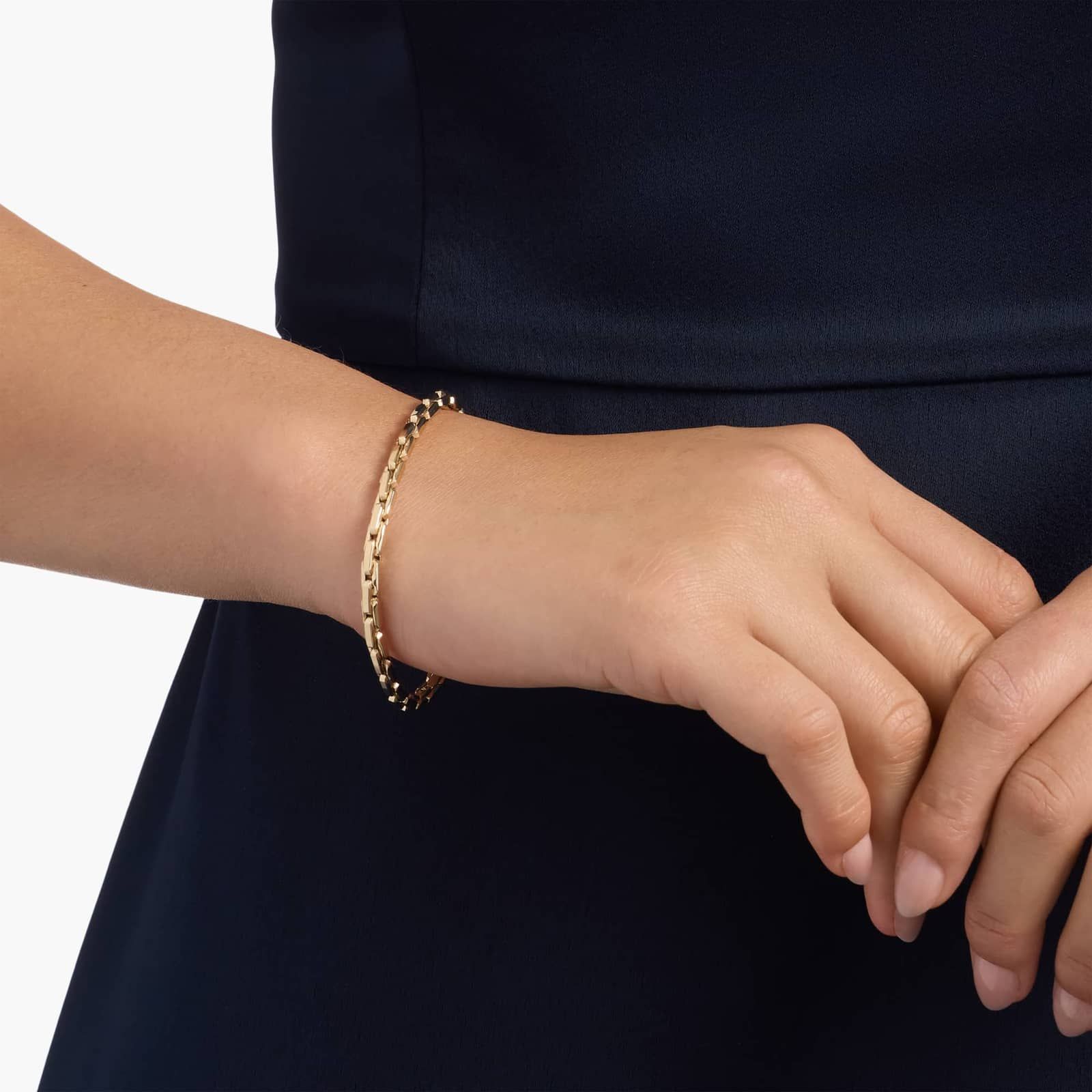 7.5" Locked Link Chain Bracelet in 14K Yellow Gold (4mm)