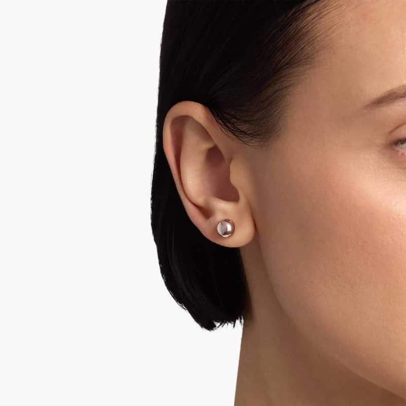 Ball Stud Earrings in 14k Rose Gold (8mm)