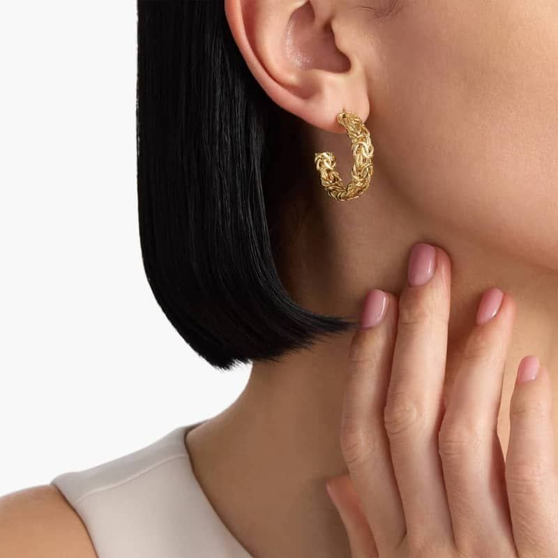 Byzantine Hoop Earrings in 18k Italian Yellow Gold