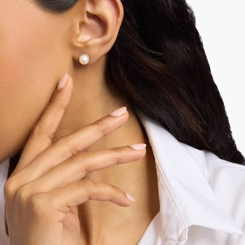 Freshwater Cultured Pearl Rope Earrings in Sterling Silver (7mm)