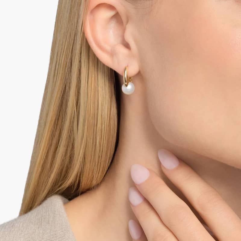 Freshwater Cultured Pearl Drop Fashion Earrings in 14k Yellow Gold (8-9mm)