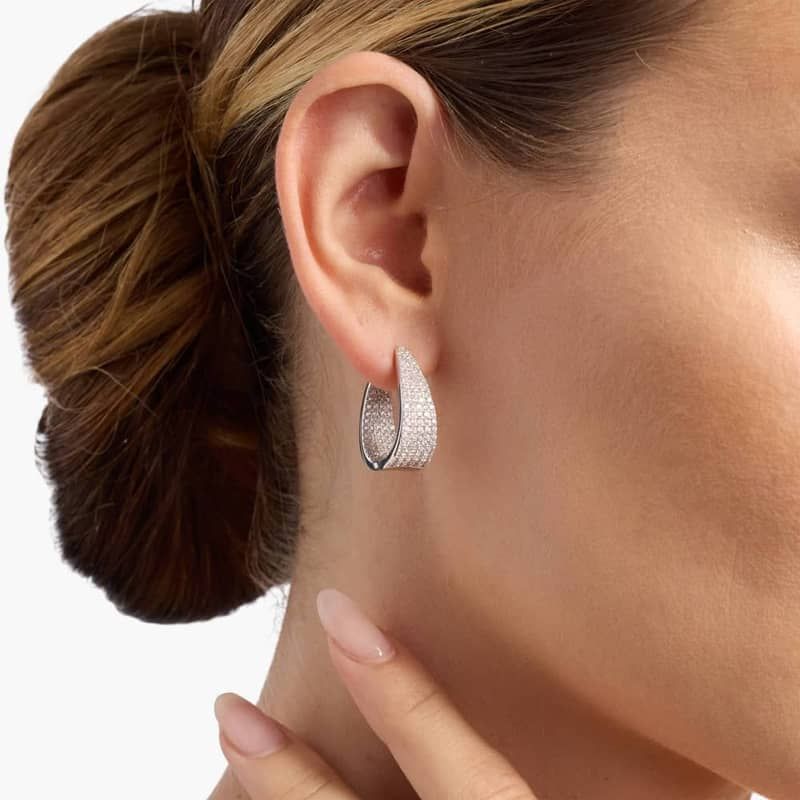 Graduated Diamond Hoop Earrings in 14k White Gold (2 ct. tw.)