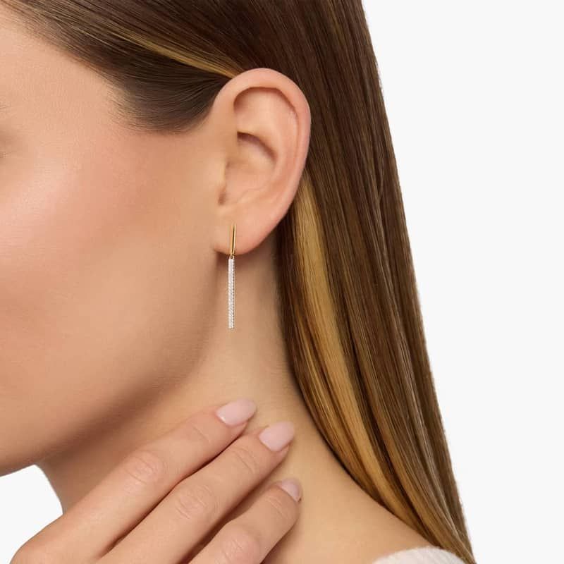 Diamond Bar Drop Earrings in 14k Yellow Gold (1/4 ct. tw.)